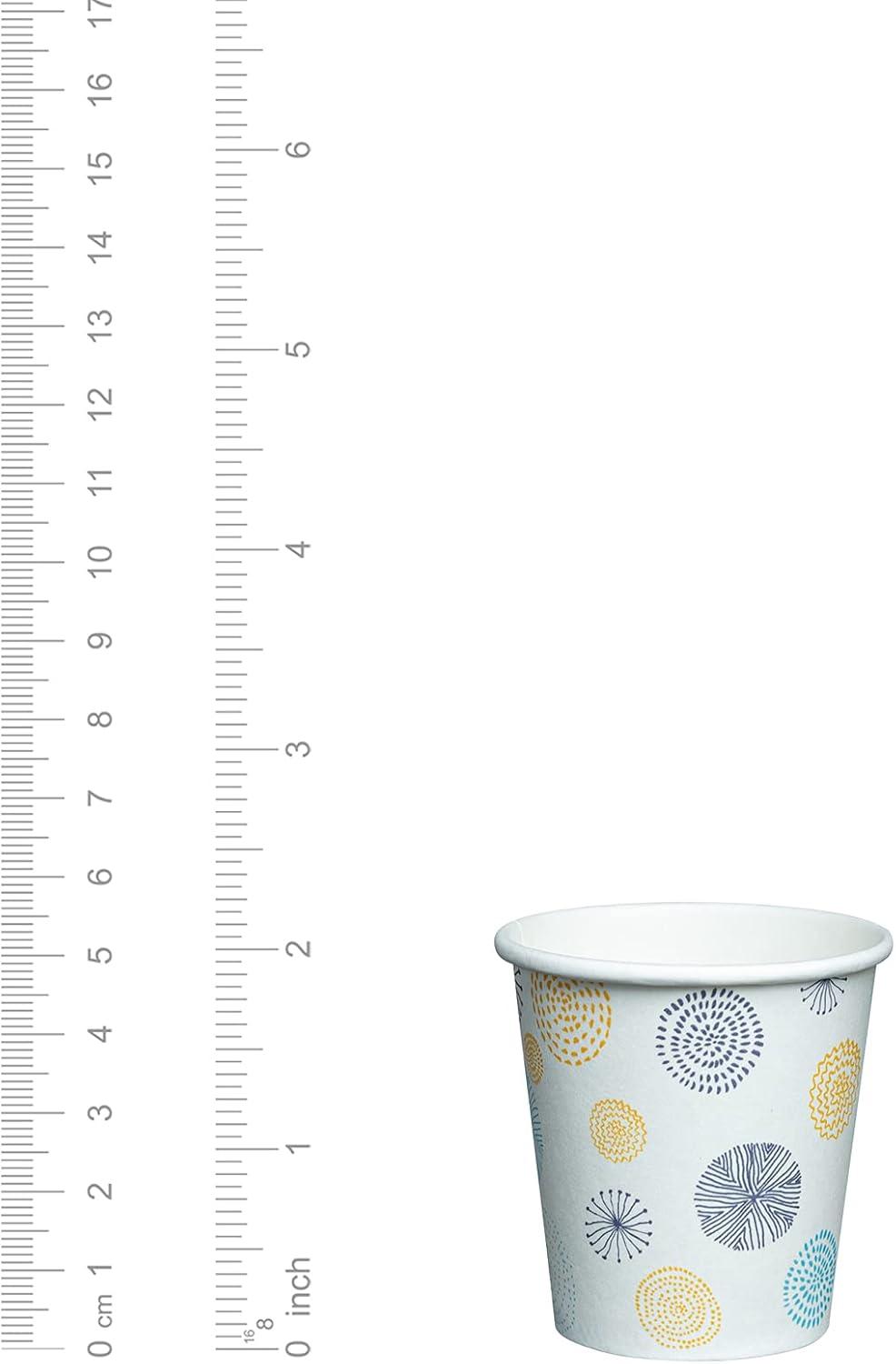 GUSTO [3 oz. - 100 Count Small Paper Cups, Disposable Mini Bathroom Mouthwash Cups - Eco-Friendly and Versatile - Floral