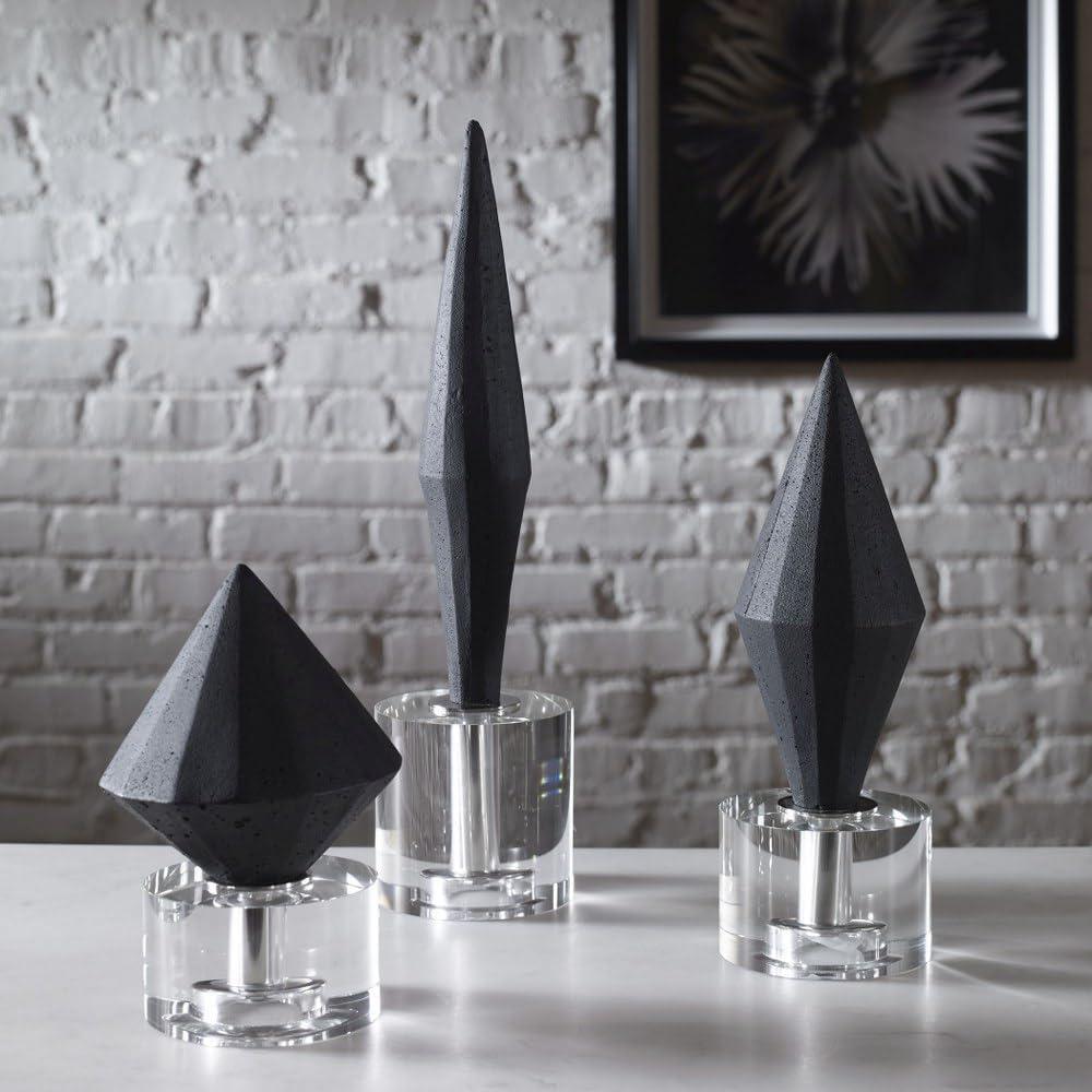 Uttermost Alize Black Diamond Modern Sculptures Set of 3