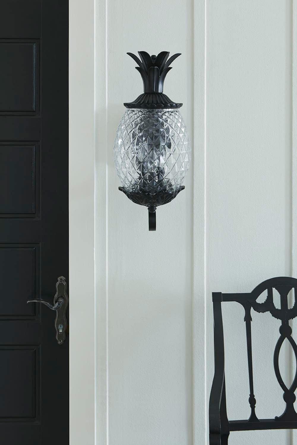 Lanai Matte Black Pineapple Outdoor Wall Lantern