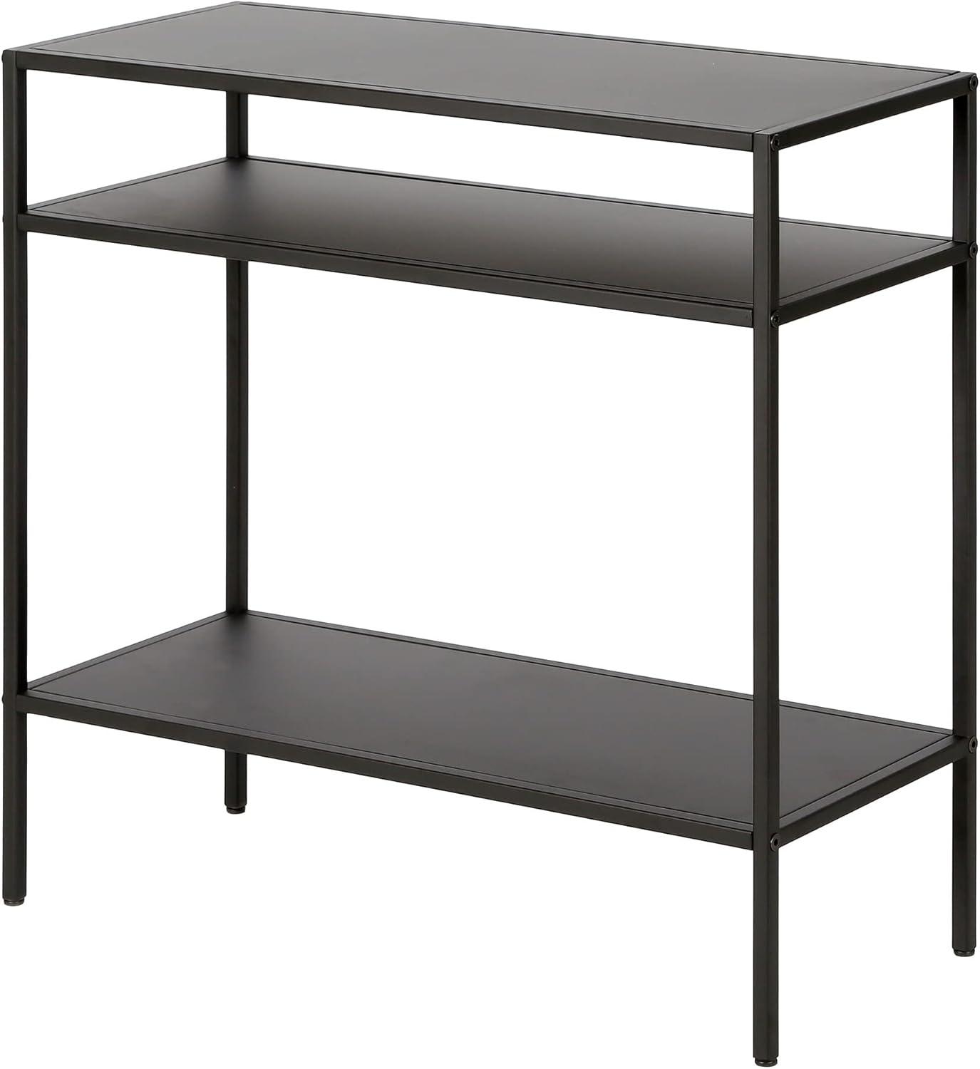 Evelyn&Zoe Ricardo 24" Wide Rectangular Side Table, Blackened Bronze