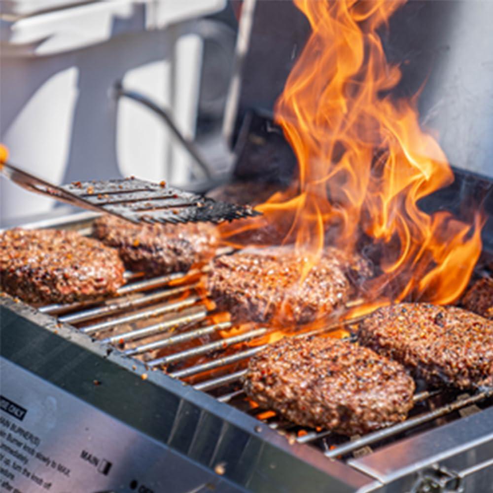 Monument Grills 13742,2-Burner Portable Stainless Steel Tabletop Propane Gas Grill with High Lid and Travel Locks, 15,000 BTU – Perfect for Family BBQs