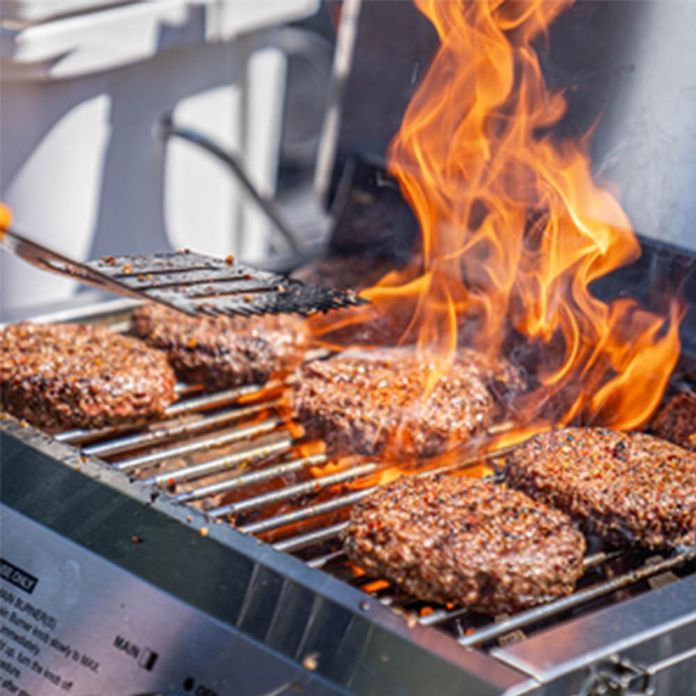 Monument Grills 13742,2-Burner Portable Stainless Steel Tabletop Propane Gas Grill with High Lid and Travel Locks, 15,000 BTU – Perfect for Family BBQs