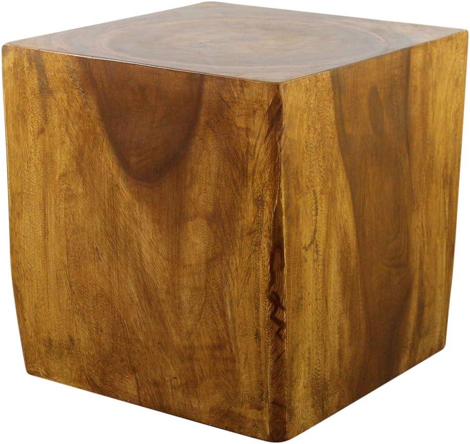 Artisan Crafted Eco-Friendly Oak Wood Cube Coffee Table