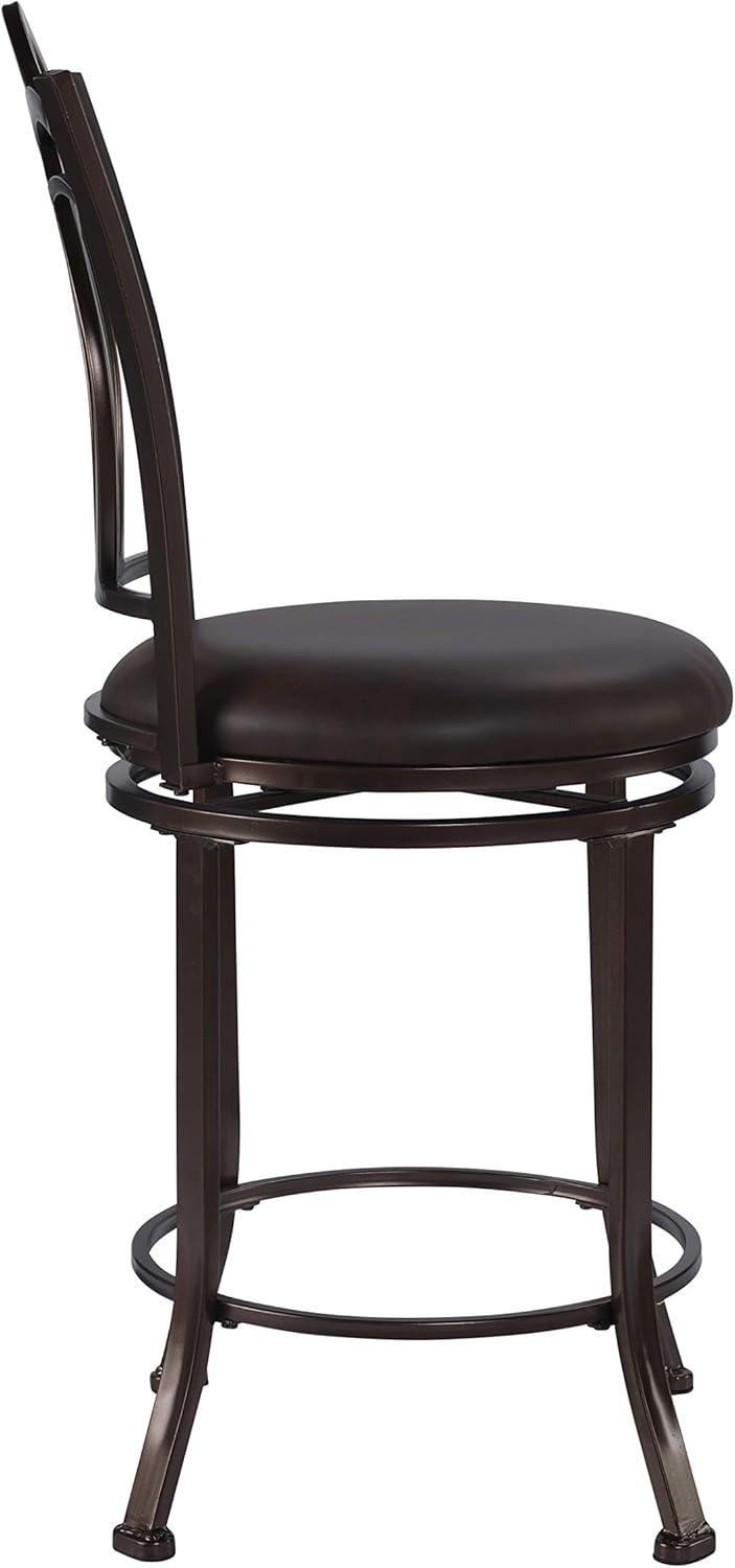 Lockridge Swivel Metal Leg Stool With Faux Leather Stool