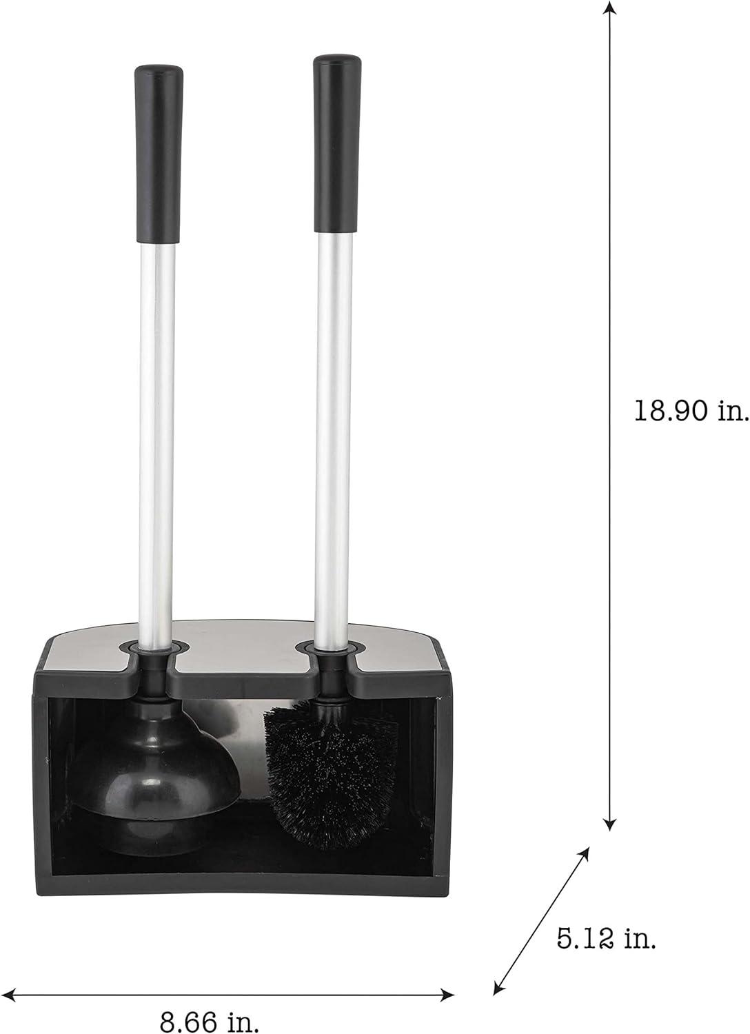 Bath Bliss Bath Bliss 2-In-1 Toilet Brush And Plunger Set In Metal