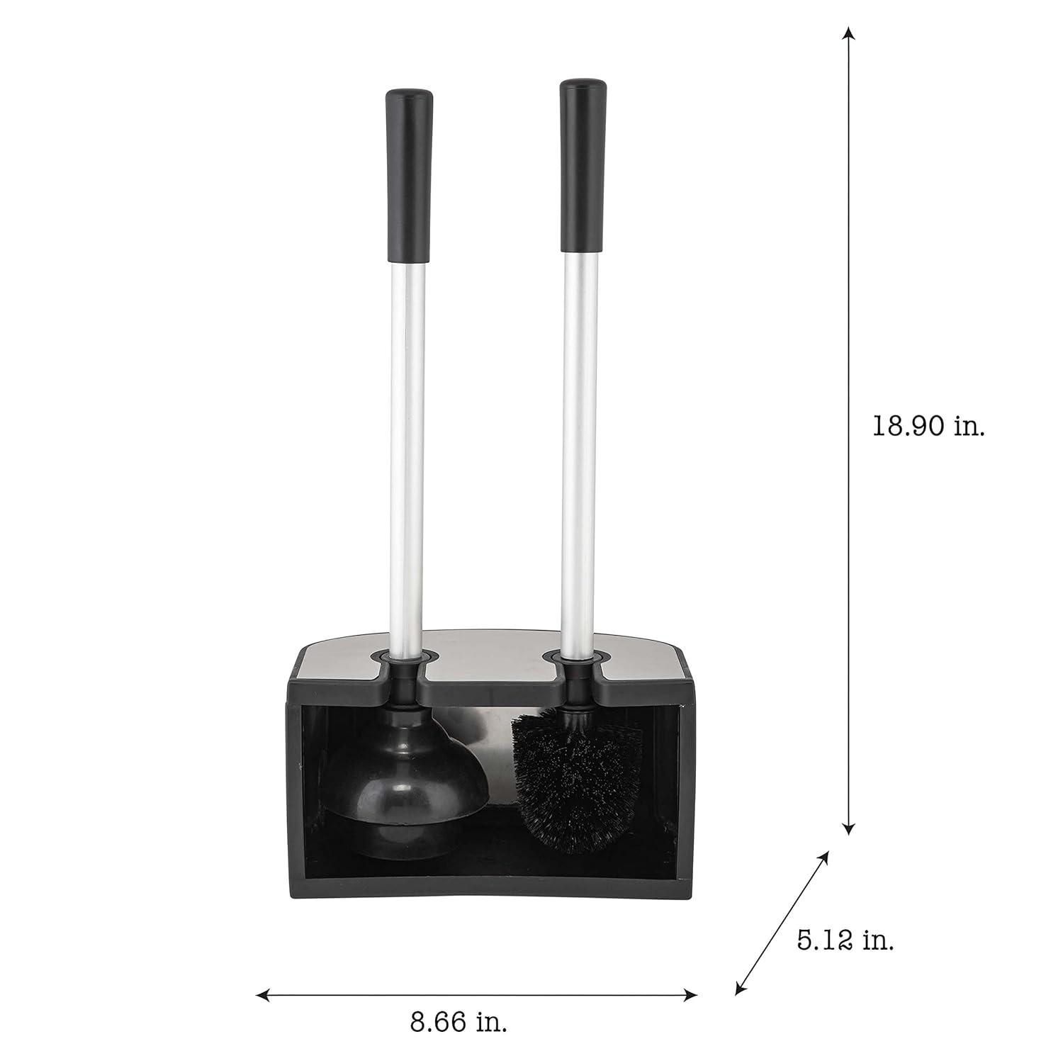 Bath Bliss Bath Bliss 2-In-1 Toilet Brush And Plunger Set In Metal