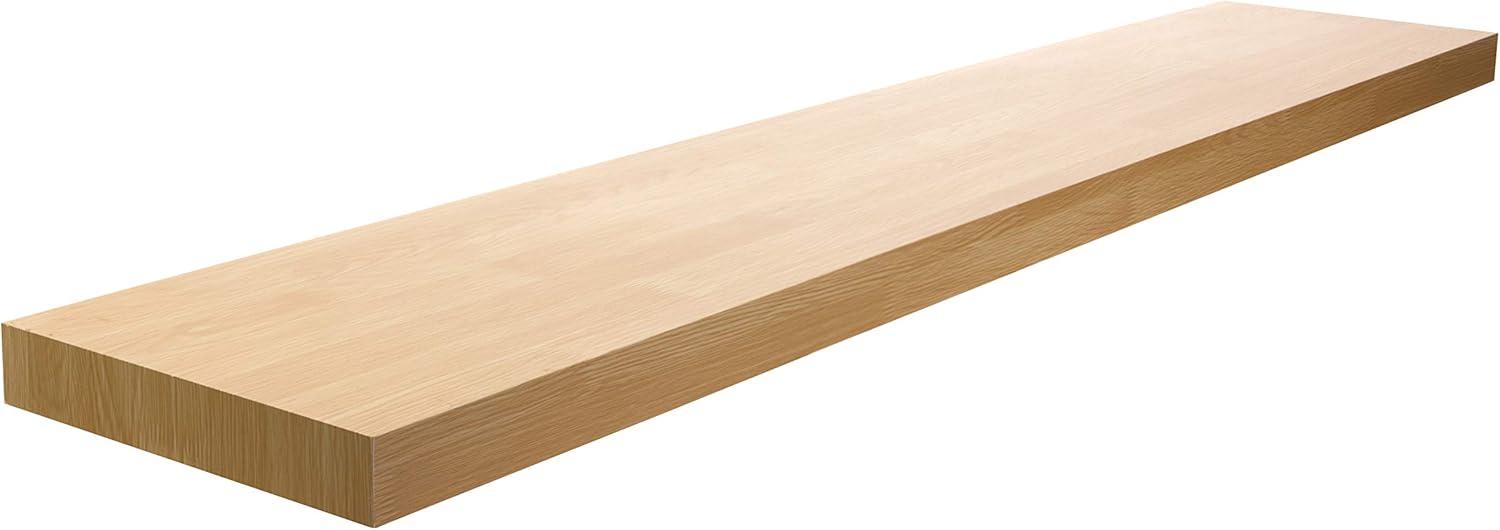 Modern Oak Floating Wall Shelf with Integrated LED Light, 47"