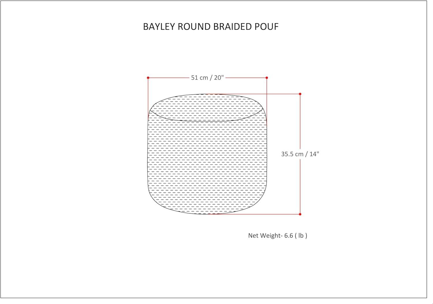 Simpli Home Bayley Upholstered Pouf