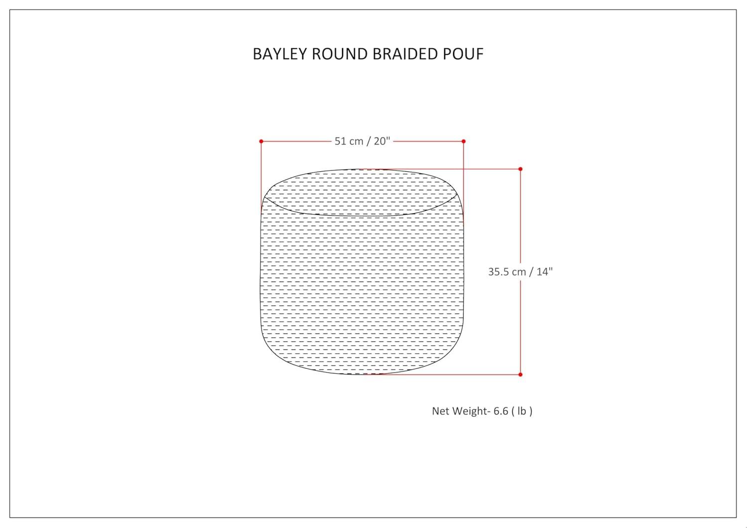 Simpli Home Bayley Upholstered Pouf