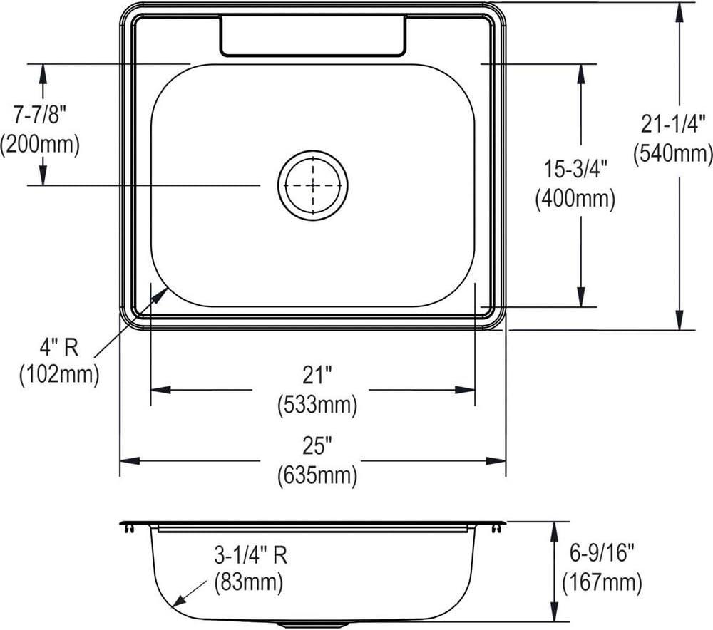 Dayton 25" L x 21" W Drop-In Kitchen Sink