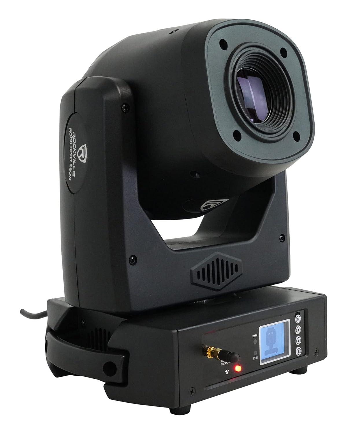 Rockville ROCK SPOT 260W DJ Moving Head Spot Light w/ Wireless DMX+Rolling Bag