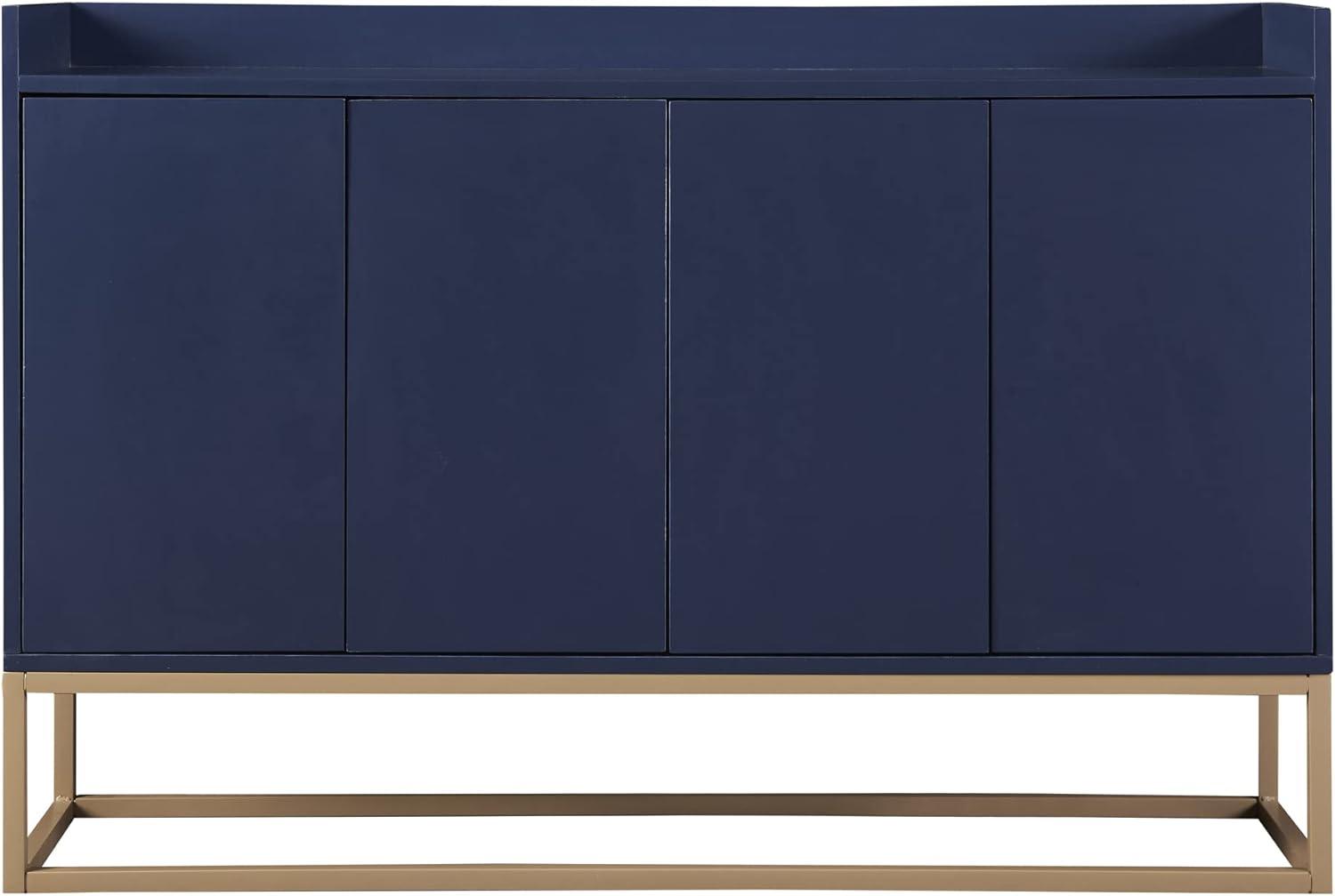 47" Sideboard, Buffet Cabinet with Storage and Rebound Device, Minimalist Accent Cabinet with Metal Legs for Living Room, Entryway, Navy