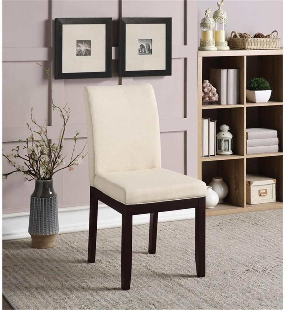 Dakota Parsons Chair Linen - OSP Home Furnishings: Classic Upholstered, Espresso Wood Legs, Easy Clean
