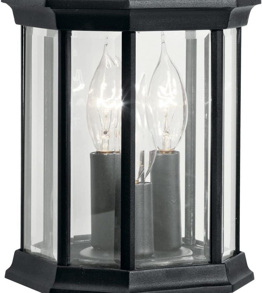 Chesapeake 14.75" 3 Light Outdoor Wall Light with Clear Beveled Glass in Black