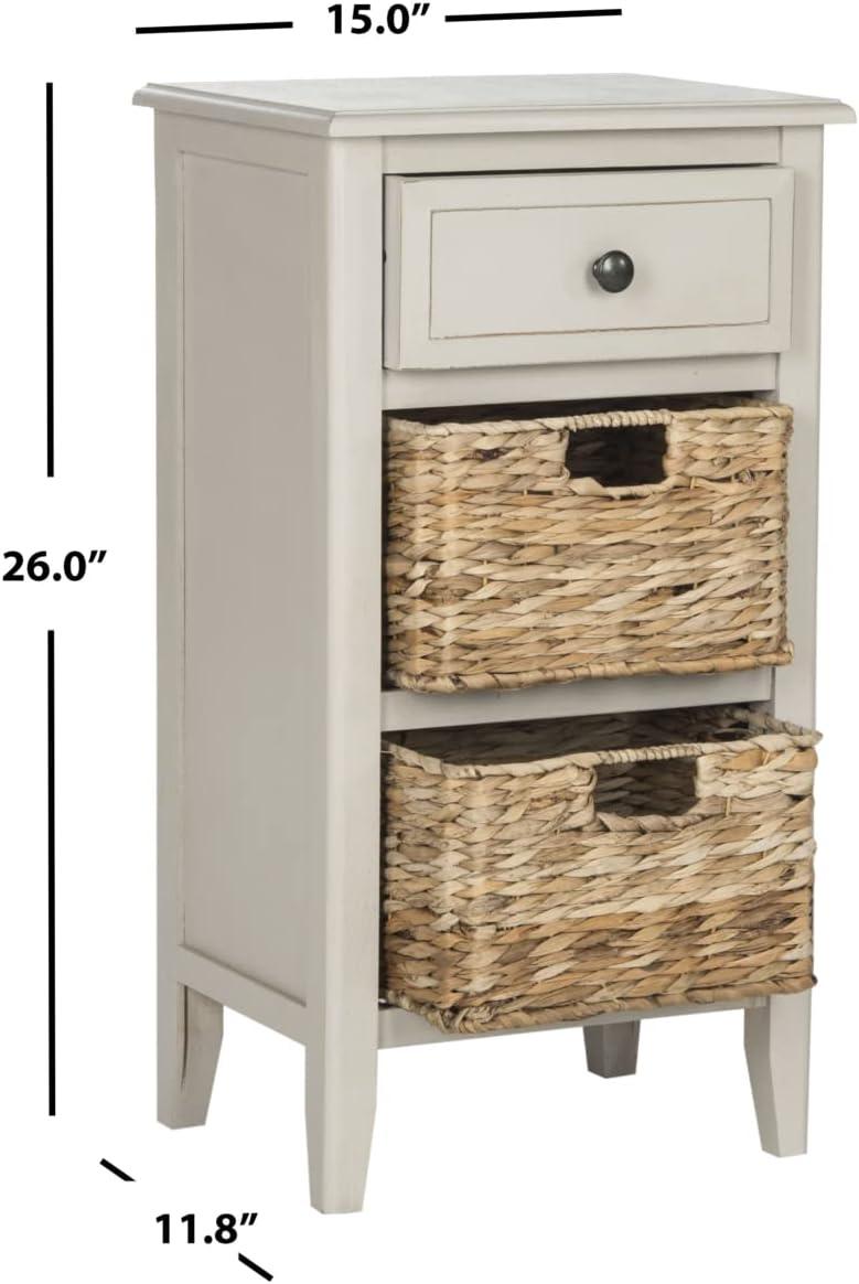 Everly Drawer Side Table - Vintage Grey - Safavieh.