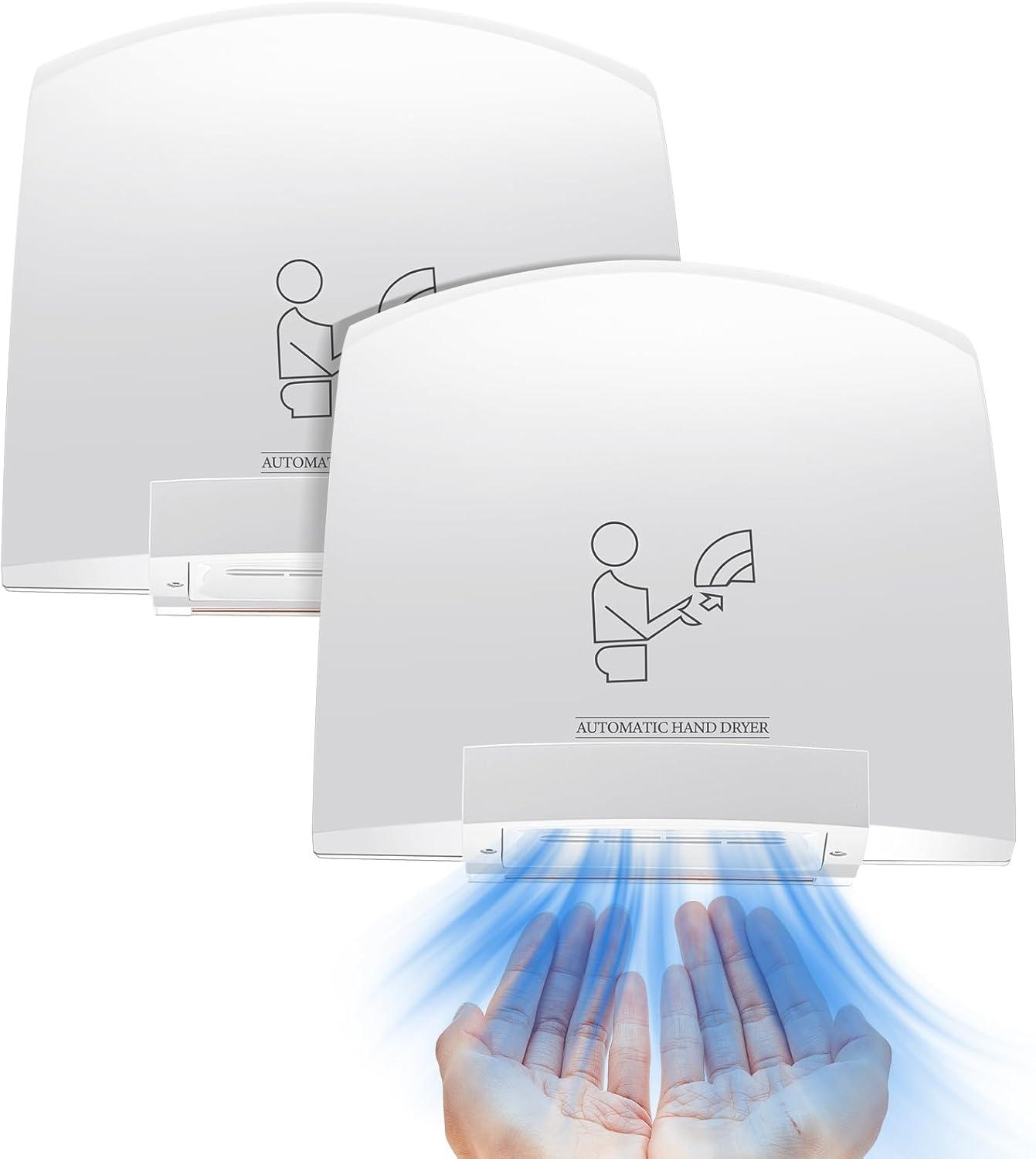 NATIONAL WINDOW 2 Pcs Electric Hand Dryer Commercial Compact Air Wiper Automatic Hand Air Dryer For Dry Machine Wall Business Home Household Restroom Office Mall, 110V,1200W