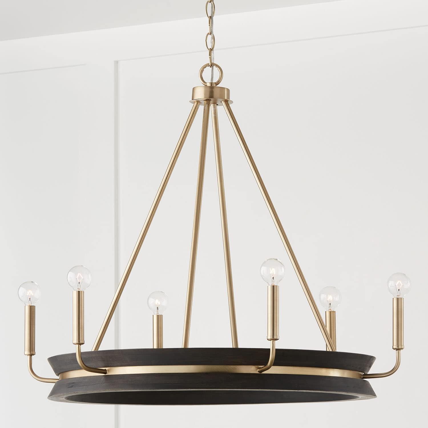 Capital Lighting Finn 6 - Light Chandelier in  Black Stain/Matte Brass