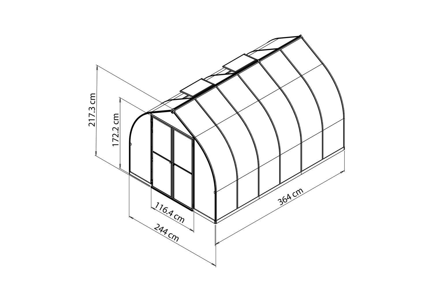 Canopia Palram - Canopia Bella 8' x 12' Greenhouse - Silver