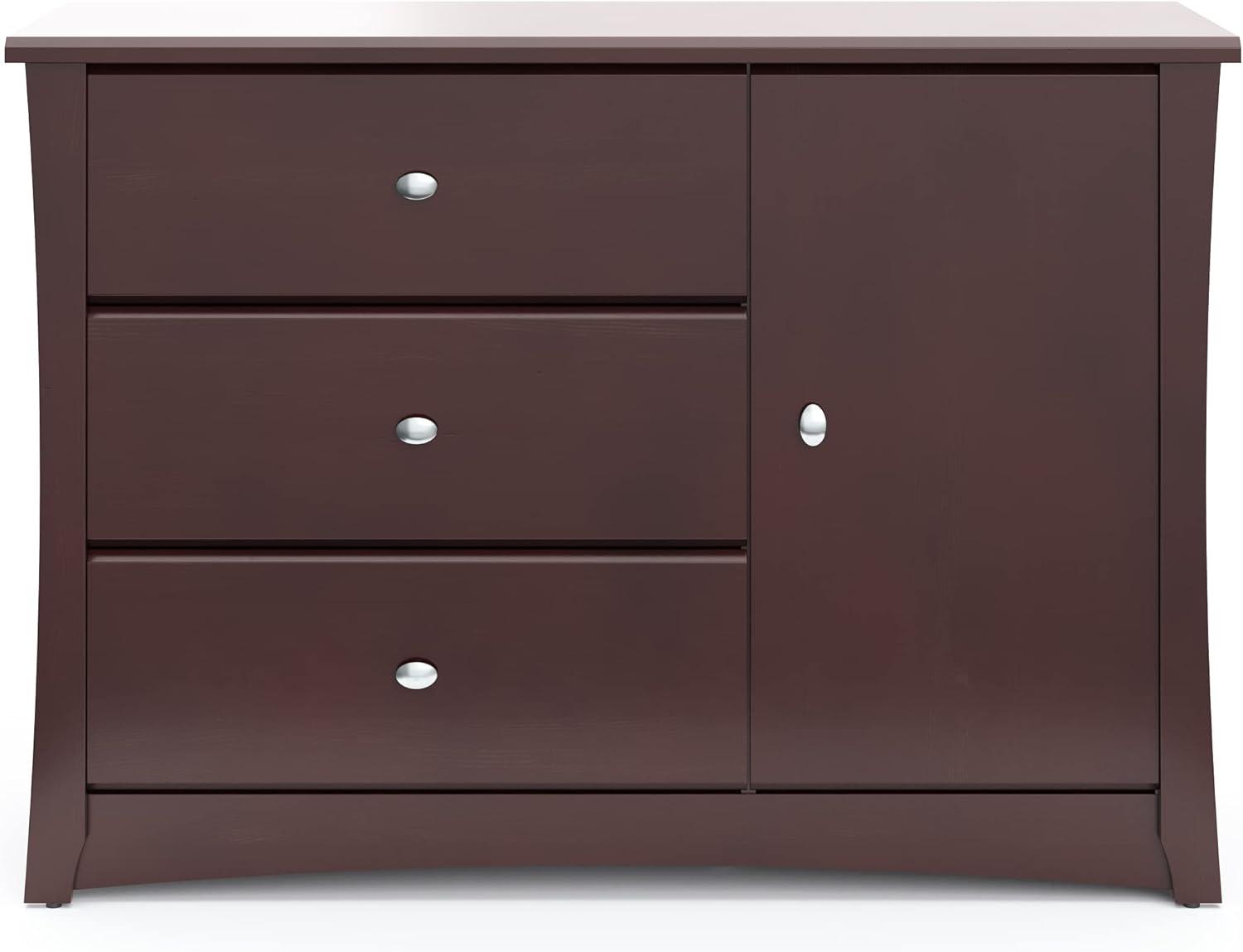 Storkcraft Crescent 3 Drawer Nursery Combo Dresser, Espresso