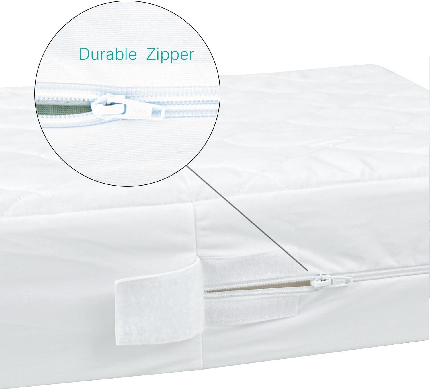 Biloban Waterproof Zippered Polyester Mattress Encasement, Crib Bed