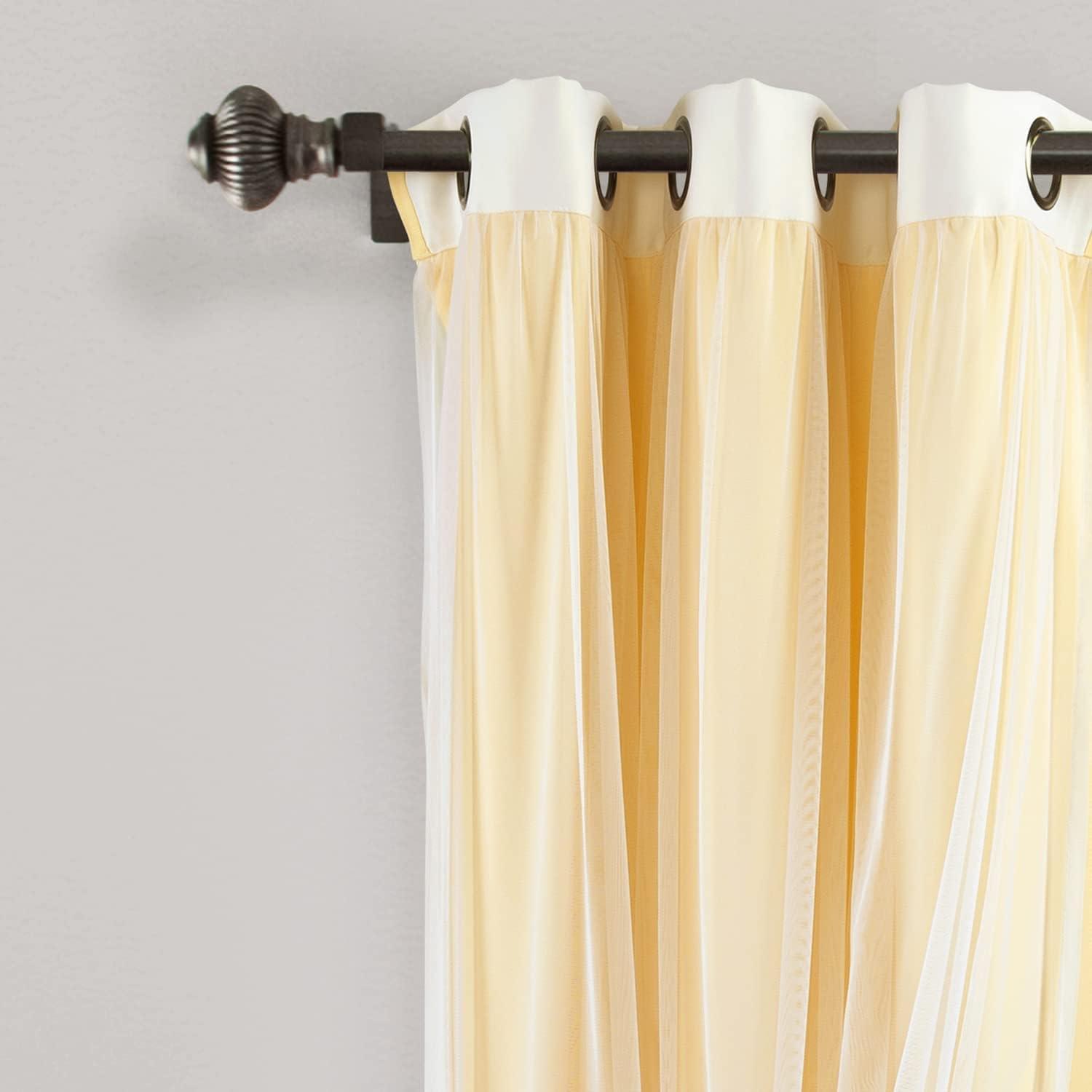 Yellow and Gray Ombre Light Filtering Grommet Curtain Panel