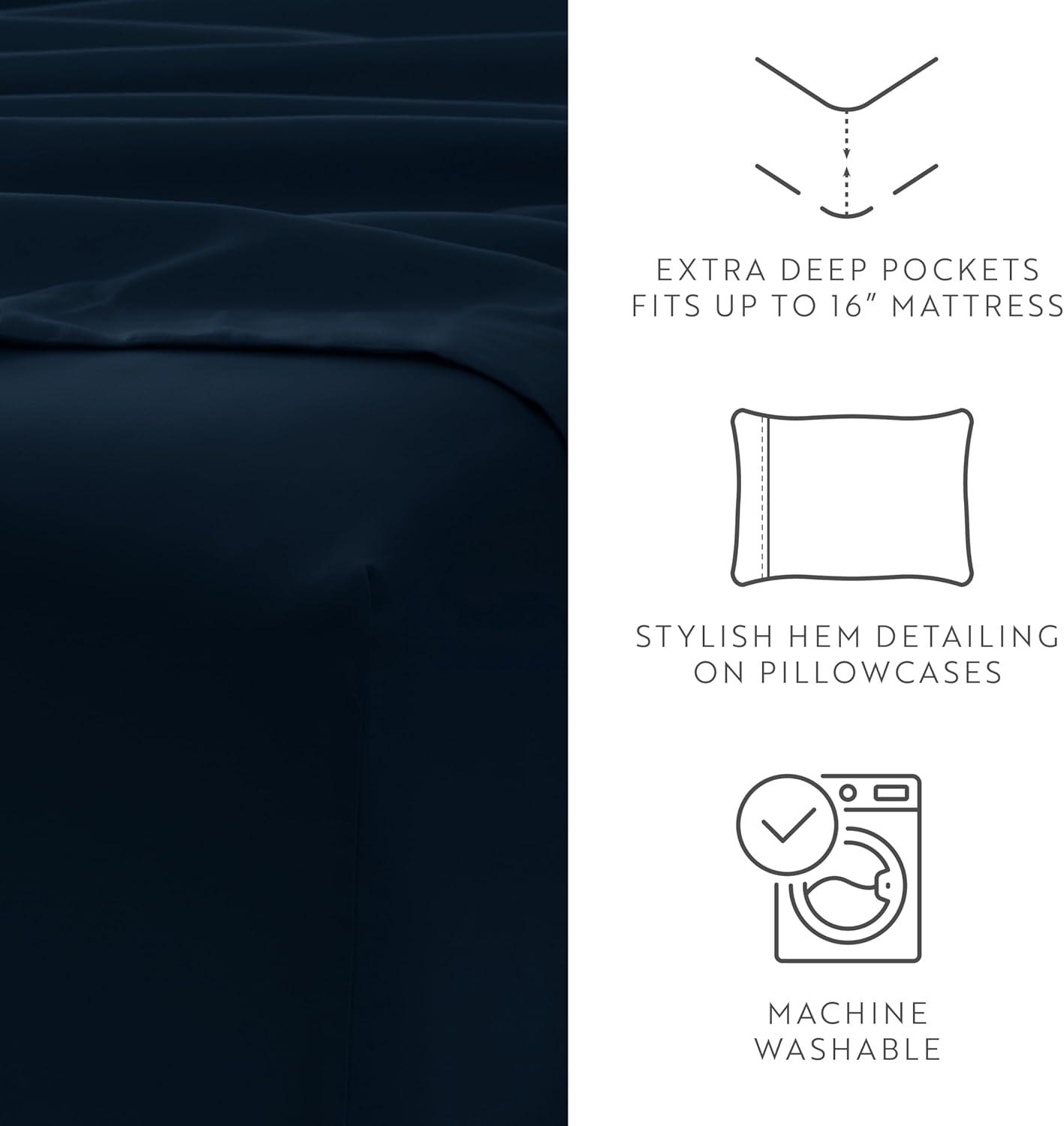 Simply Soft Brushed Microfiber Solid 6 Piece Sheet Set