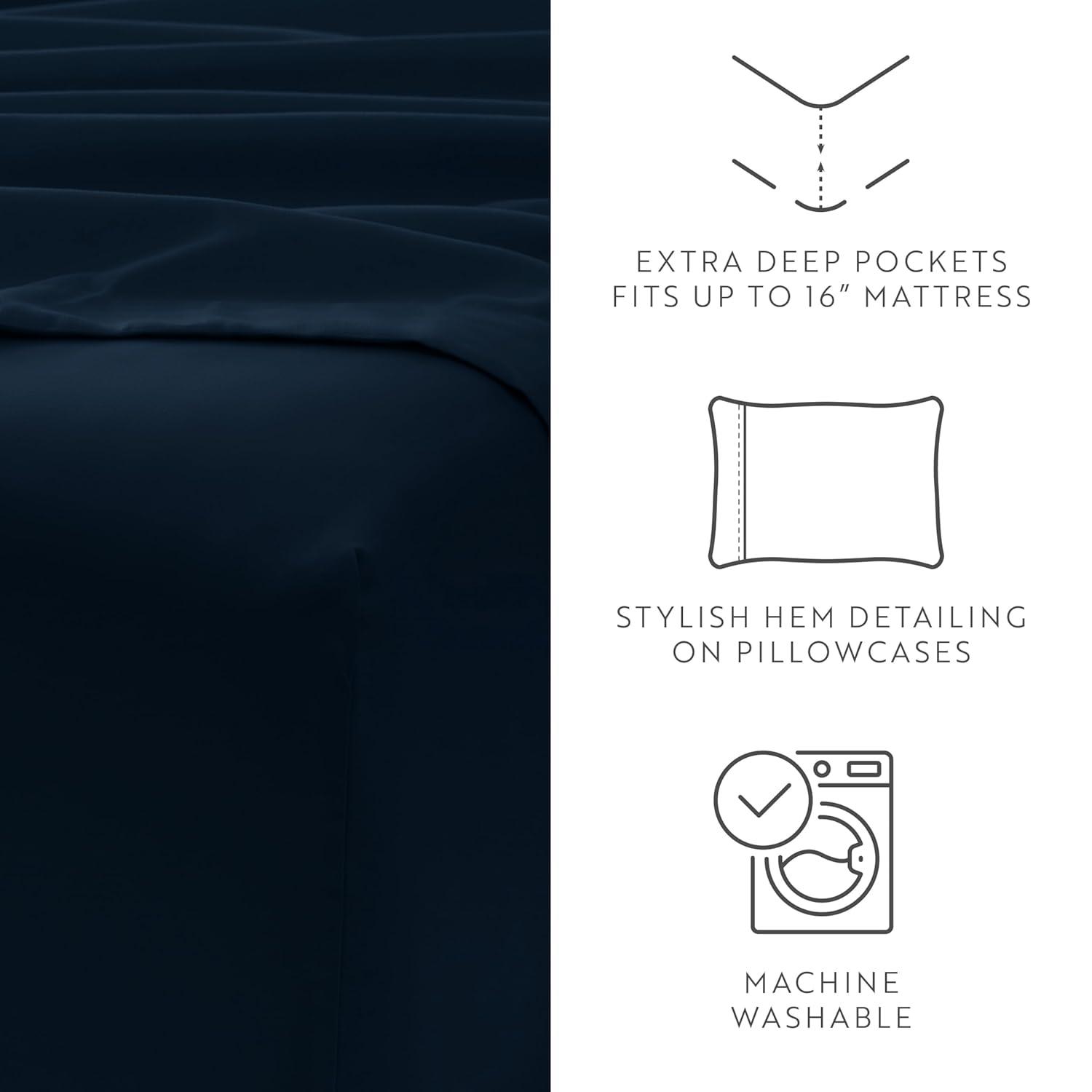 Simply Soft Brushed Microfiber Solid 6 Piece Sheet Set