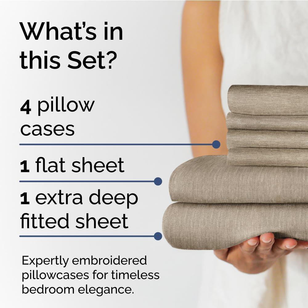 CGK Linens 6 Piece Extra Deep Pocket Ultra Soft & Cooling Sheet Set