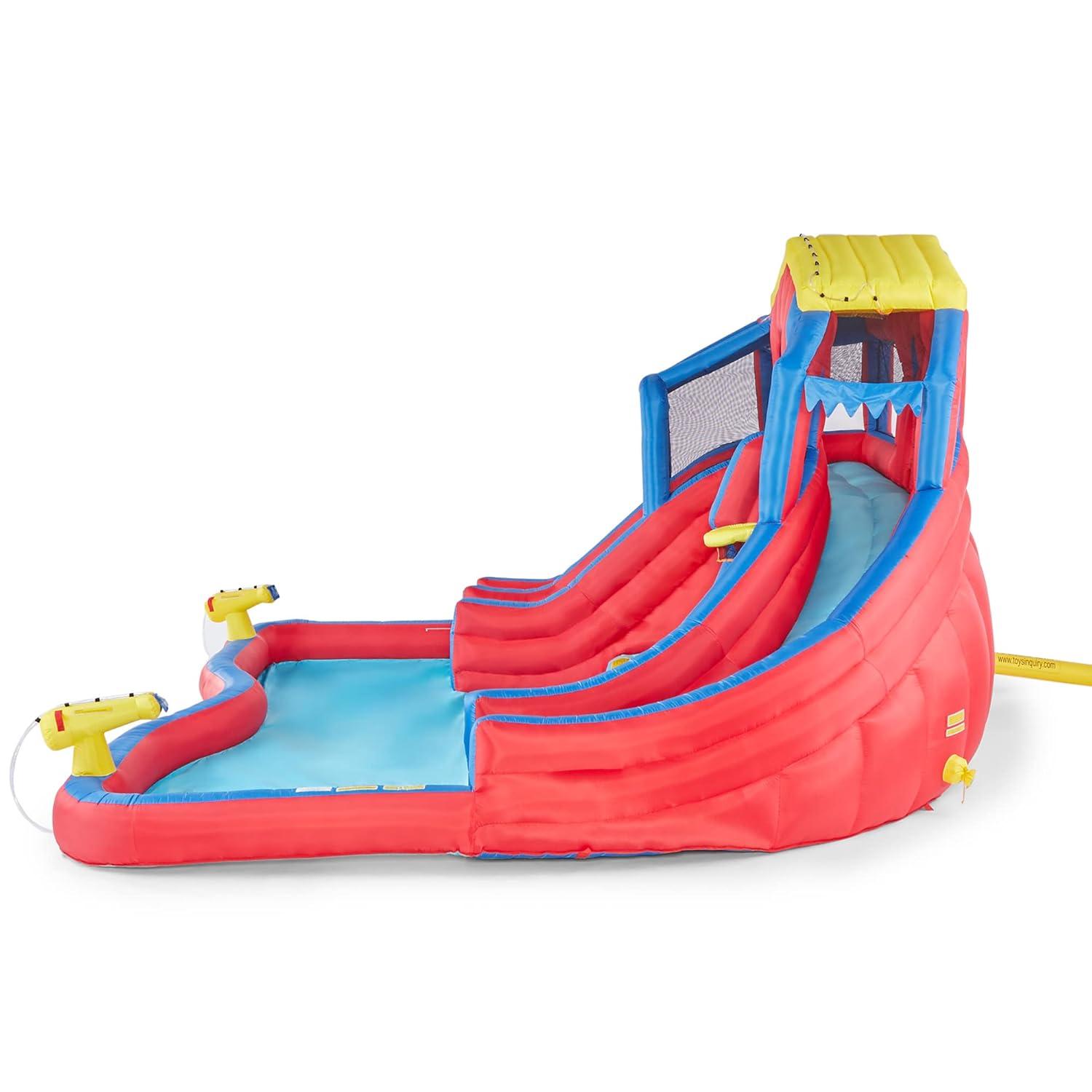 Banzai Banzai Pipeline Twist Kids Inflatable Outdoor Water Pool Aqua Park and Slides
