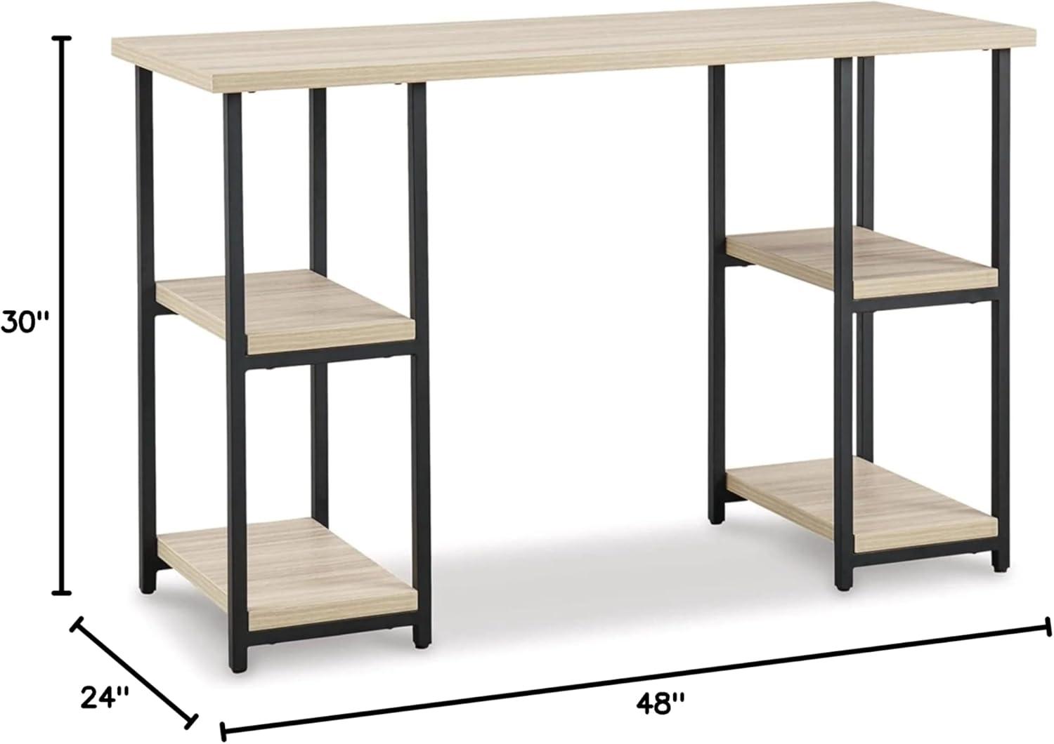 Signature Design by Ashley Contemporary Waylowe 48" Home Office Desk, Natural/Black