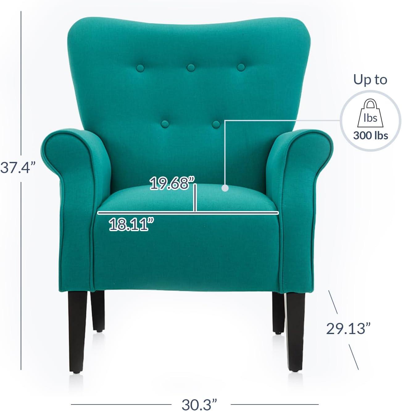 BELLEZE Accent Chair Armchair for Living Room - Allston (Mallard Teal)