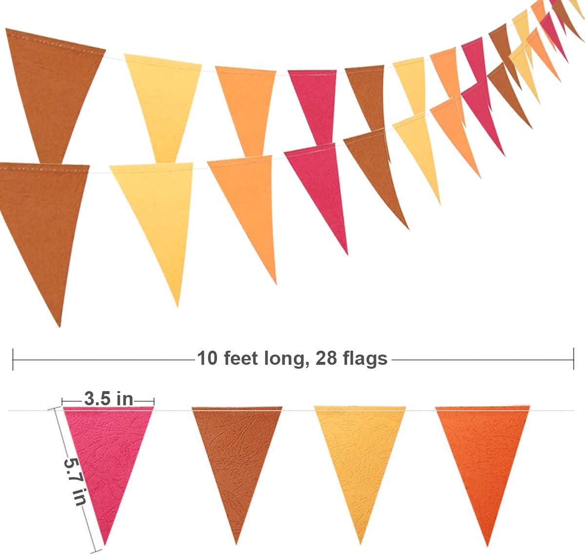 Autumn Theme Garland Fall Bunting Banners Autumn Leaf Paper Garland Hanging Streamers Thanksgiving Party Decoration for Baby Shower Kids Room Classroom Showcase Holiday Wedding