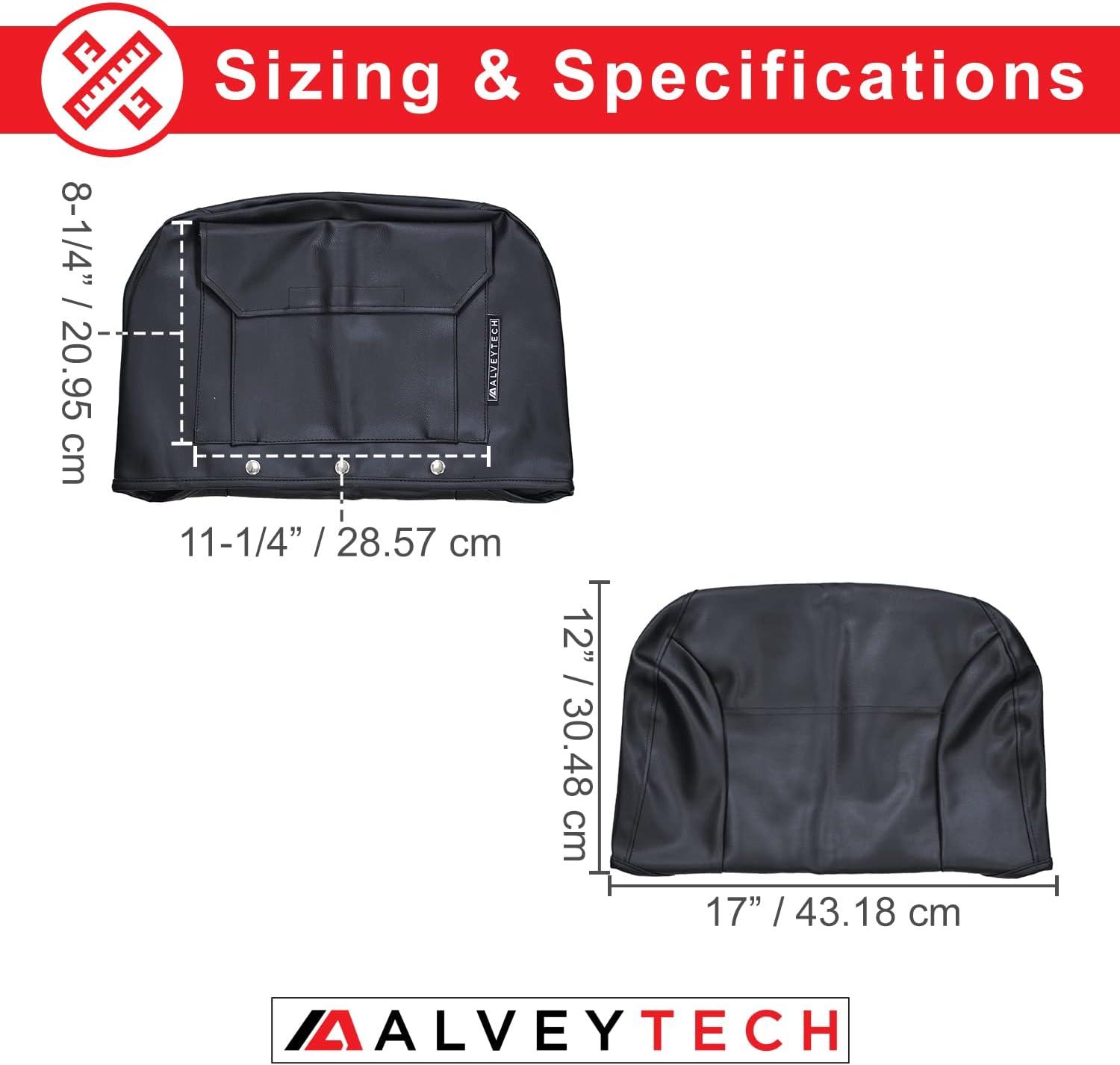 AlveyTech Black Seat Cover Set for Mobility Scooters, 4-Wheel Electric Scooter Wheelchair Covers