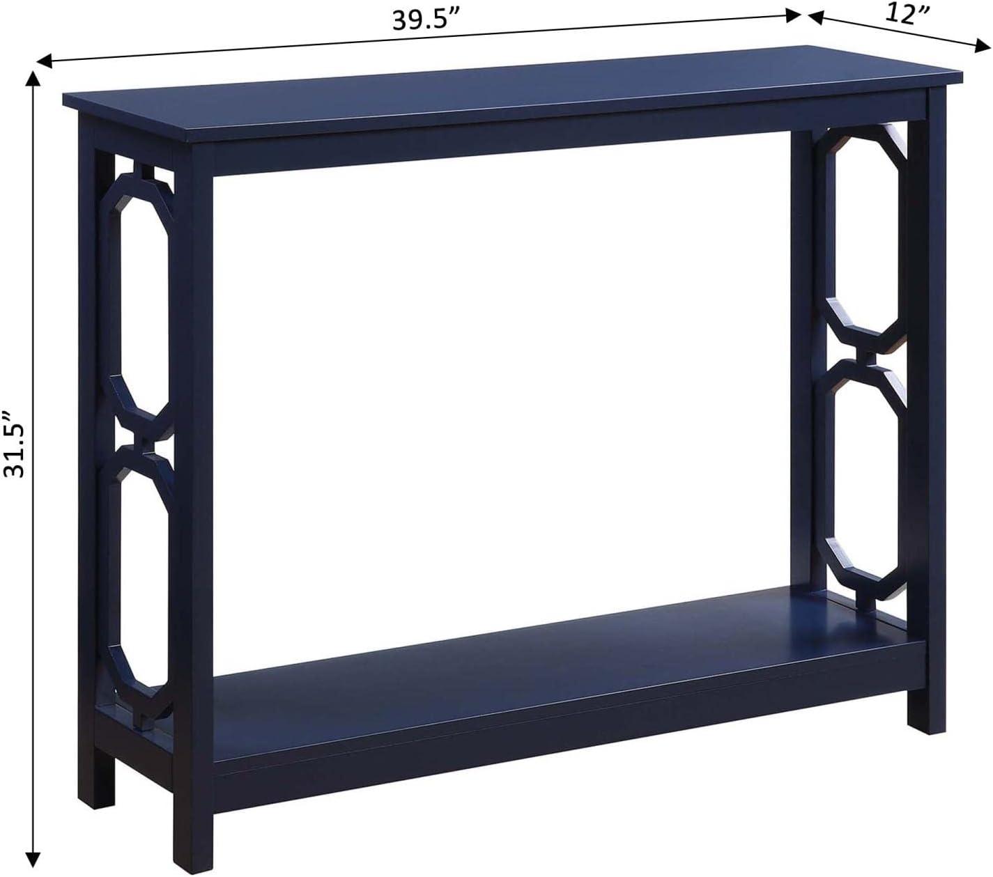 Convenience Concepts Omega Console Table with Shelf, Cobalt Blue