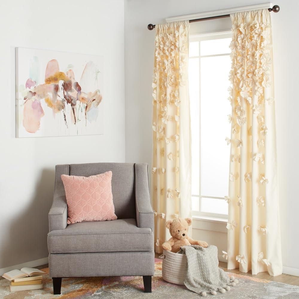 Lush Decor Riley Polyester Semi Sheer Curtain Single Panel
