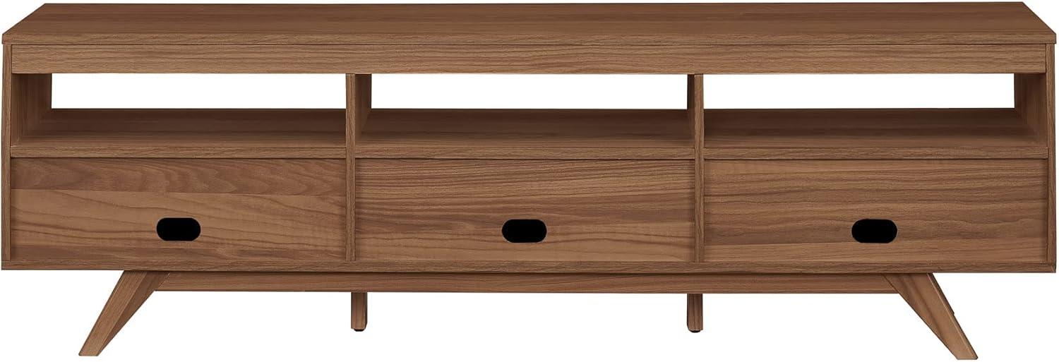 Walker Edison Mid-Century Modern Storage TV Stand for TVs up to 80”, Mocha