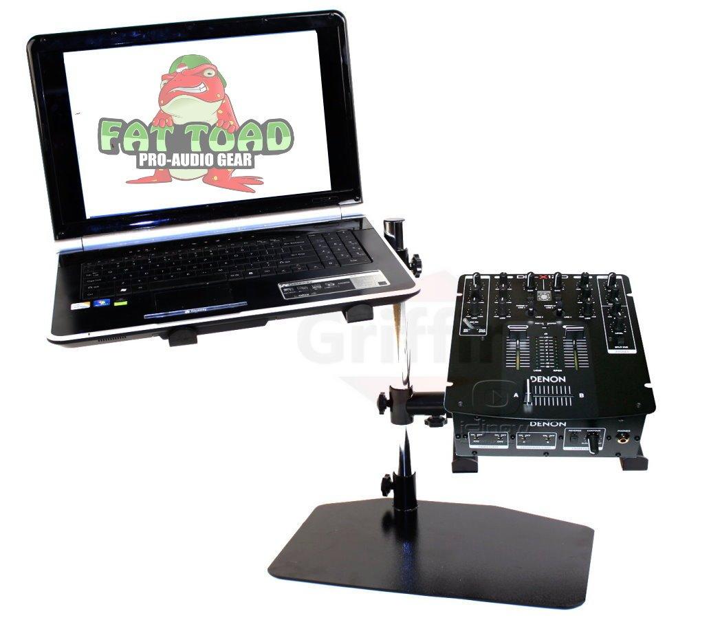 Fat Toad Adjustable Height Dual Laptop Electronic Stand with Arm Mounts, Black