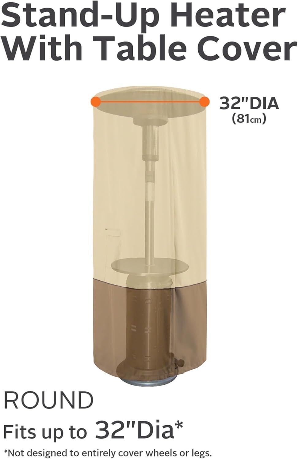 Classic Accessories Veranda™ Calentador de Patio Redondo con Cubierta de Mesa - Cubierta Exterior Resistente Al Agua (55-995-015101-00)