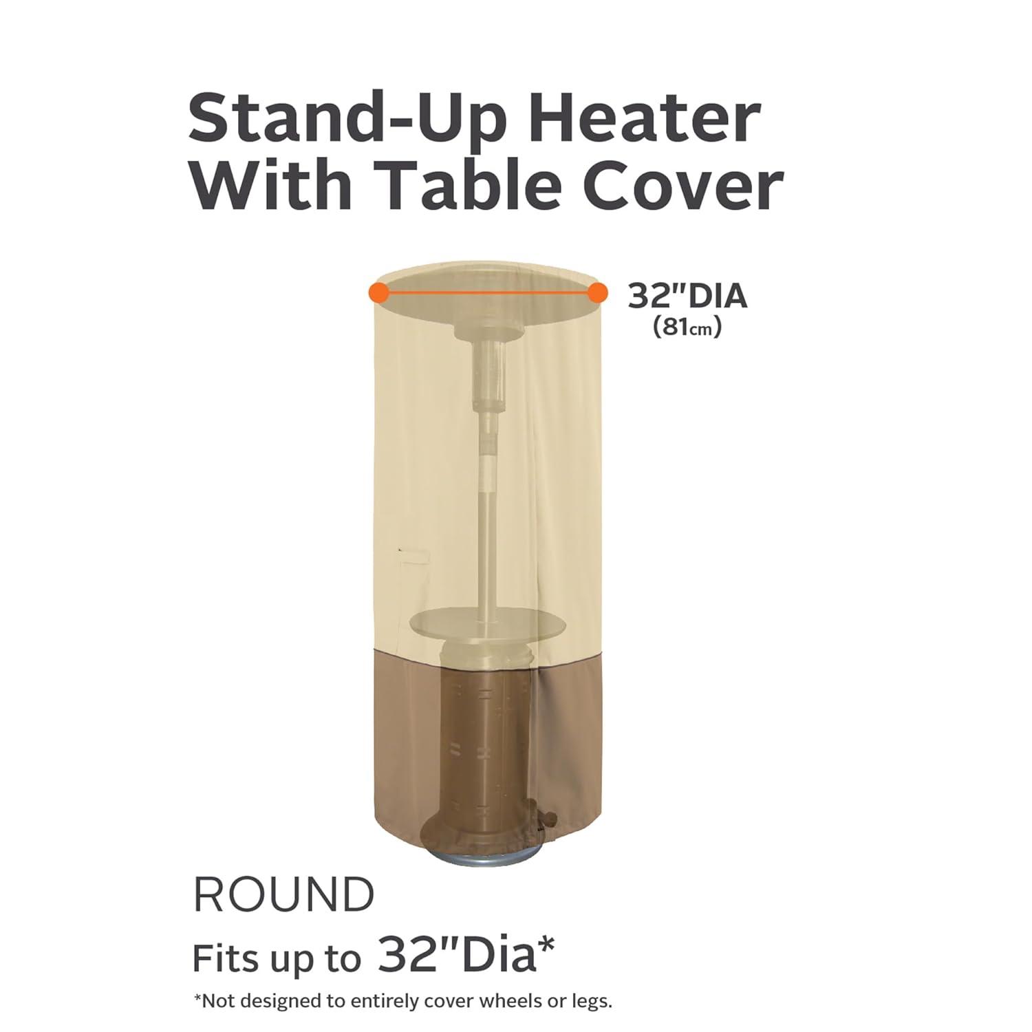 Classic Accessories Veranda™ Calentador de Patio Redondo con Cubierta de Mesa - Cubierta Exterior Resistente Al Agua (55-995-015101-00)