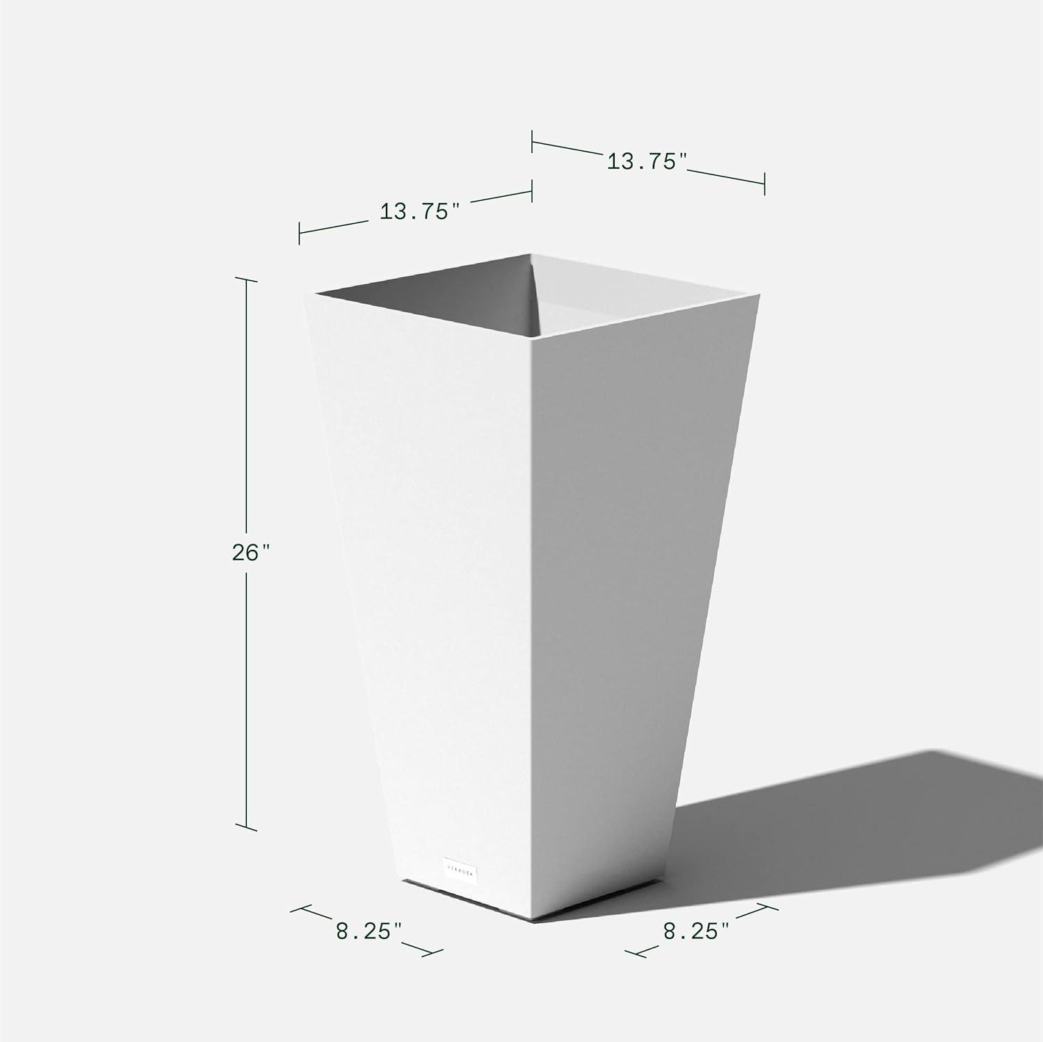 Veradek Pure Series Midland 26" Plastic Planter - White