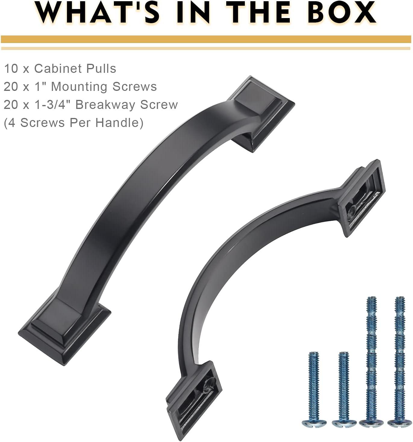 Square Cabinet Hardware Handle 3” Center Arch Pull Multipack