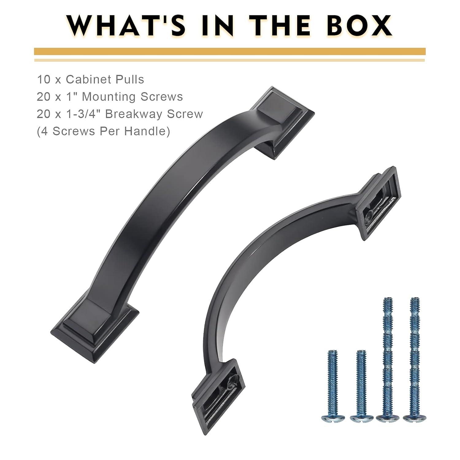 Square Cabinet Hardware Handle 3” Center Arch Pull Multipack
