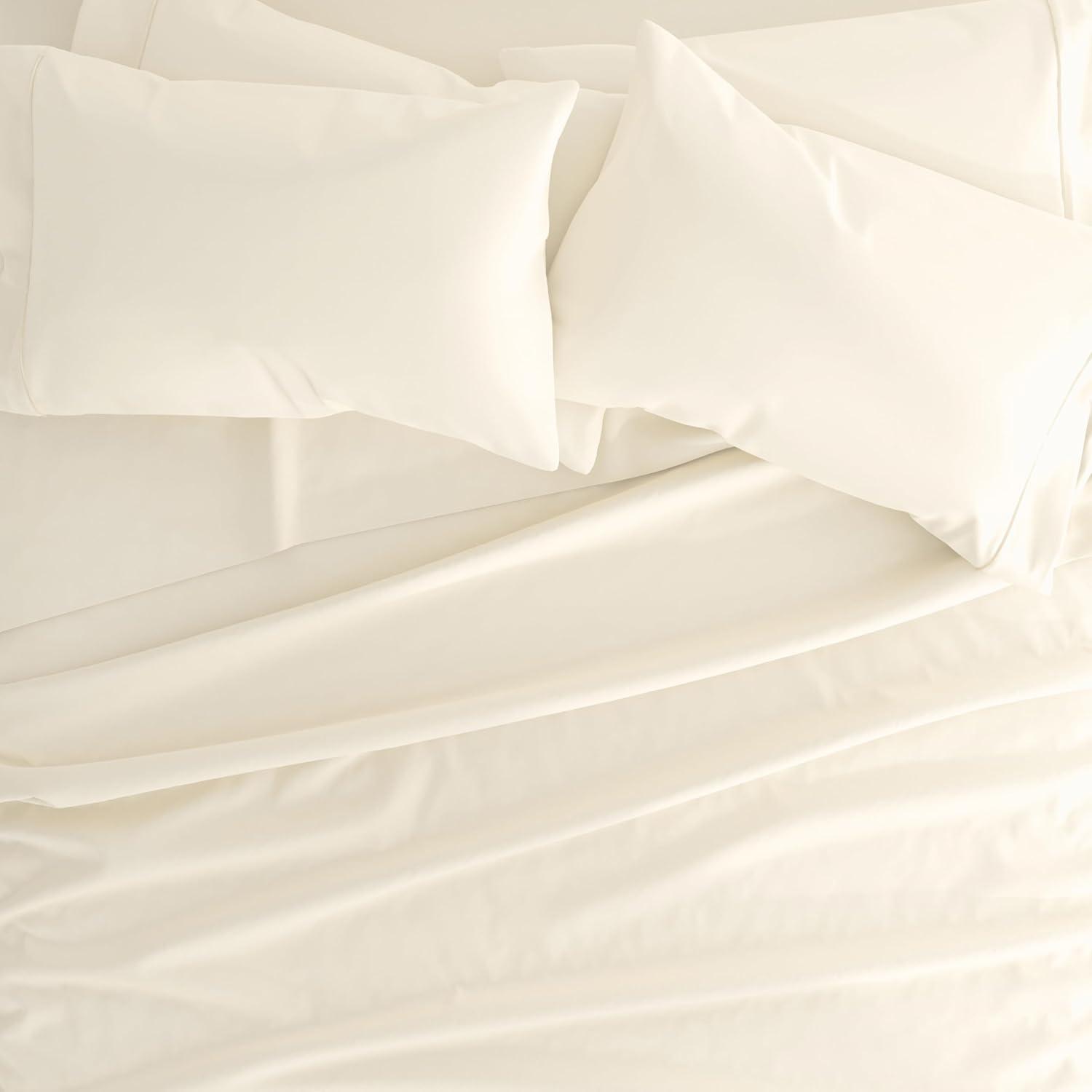 Ivory Twin Deep Pocket Microfiber Bed Sheet Set