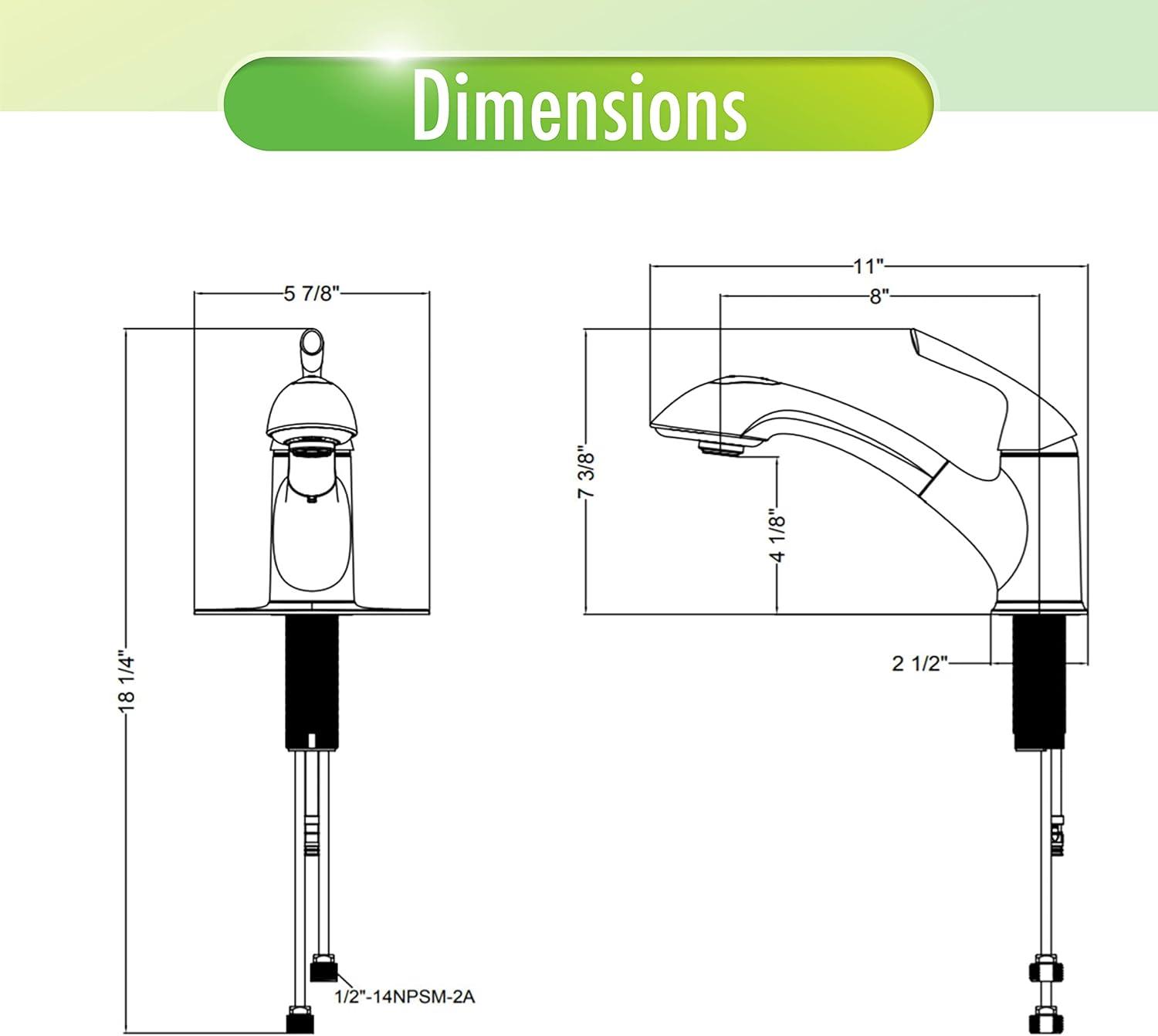 Homewerks Single Handle Pull Out Laundry Faucet 1 or 3 Hole Installation with Deckplate, Universal Install, Utility Kitchen Sink or Laundry Tub, Garden Hose Adapter, Matte Black (903 U425MB)