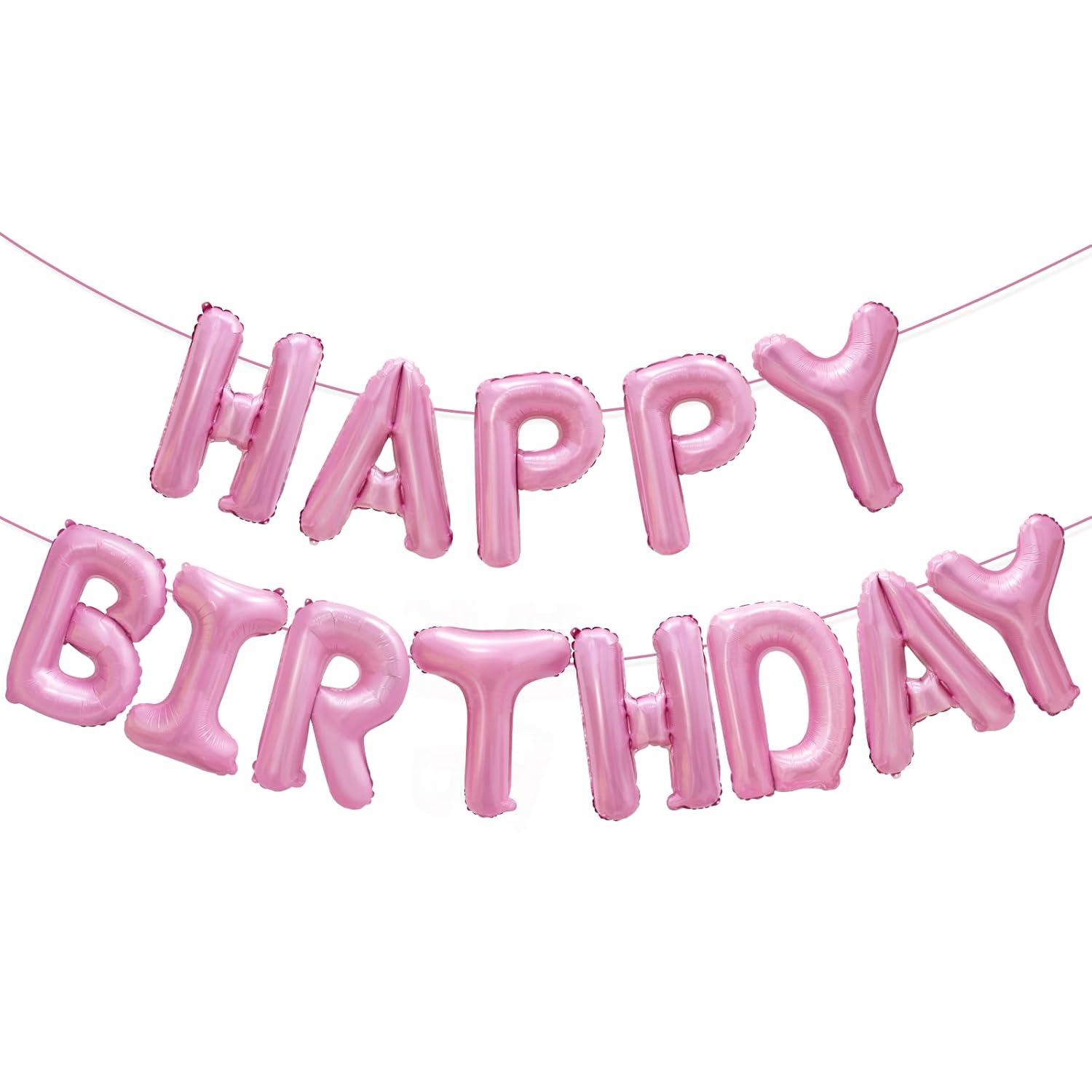 comerut 16inch Happy Birthday Letter Aluminum Foil Balloons Decoration Party Supplies