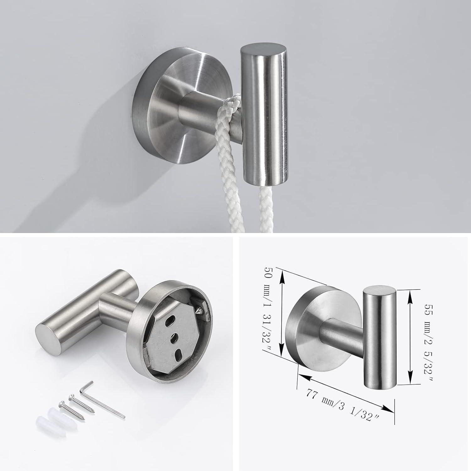 Brushed Stainless Steel Wall-Mounted Bathroom Hardware Set