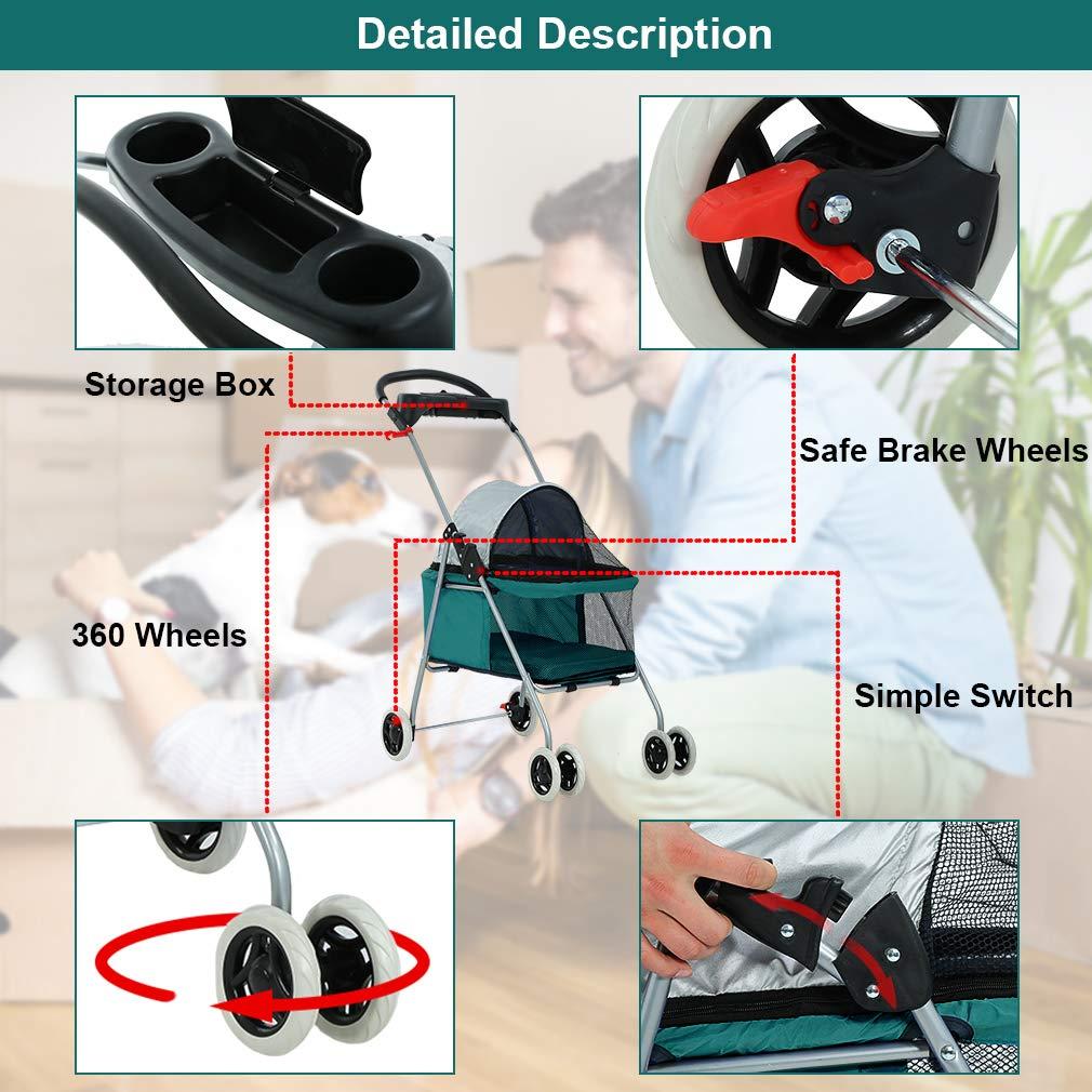 BestPet Foldable Pet Jogger Stroller