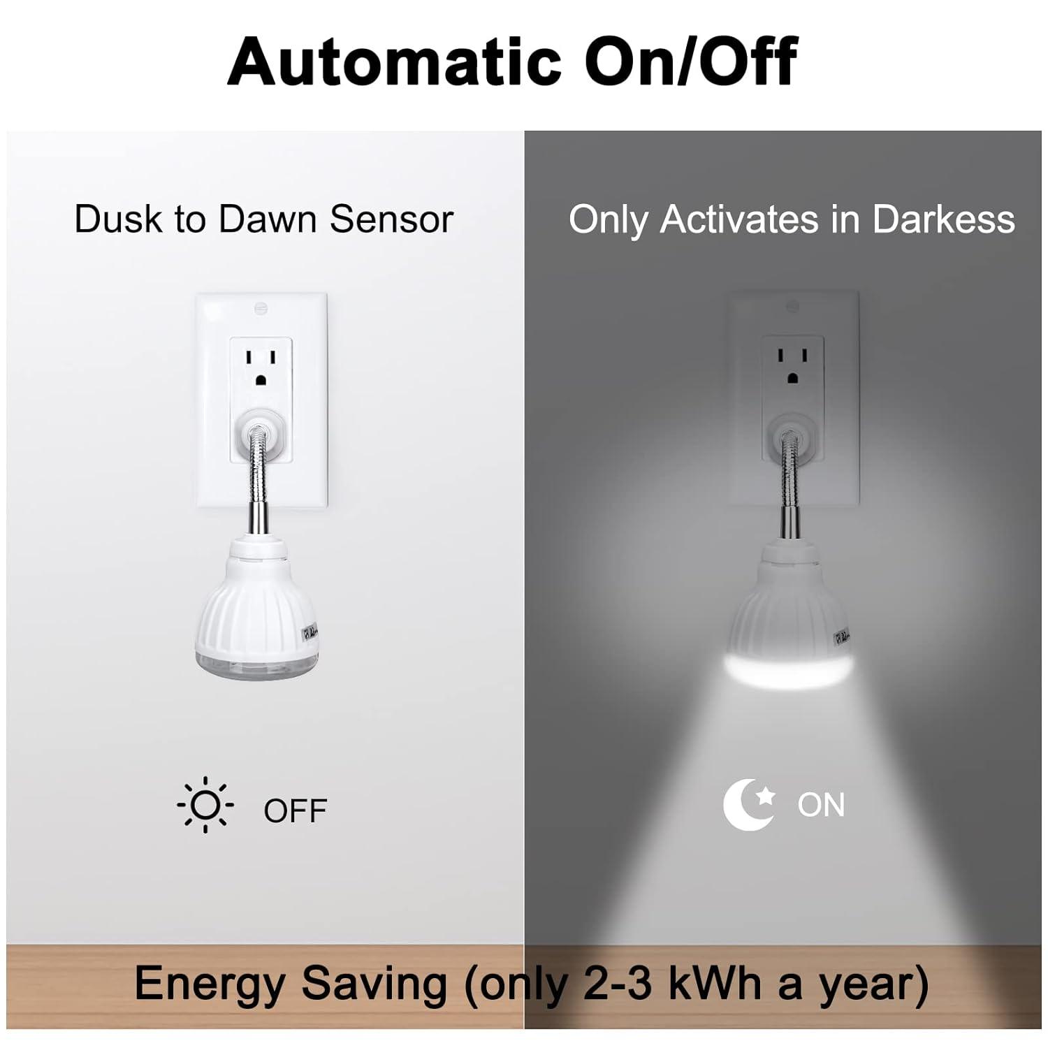 Plug in Motion Sensor Night Light Indoor, PIR Infrared Motion-Activated LED Night Light for AC Outlet,Dusk to Dawn Sensor Smartlight,360° Directional Rotating for Garage Stairway, 5W White