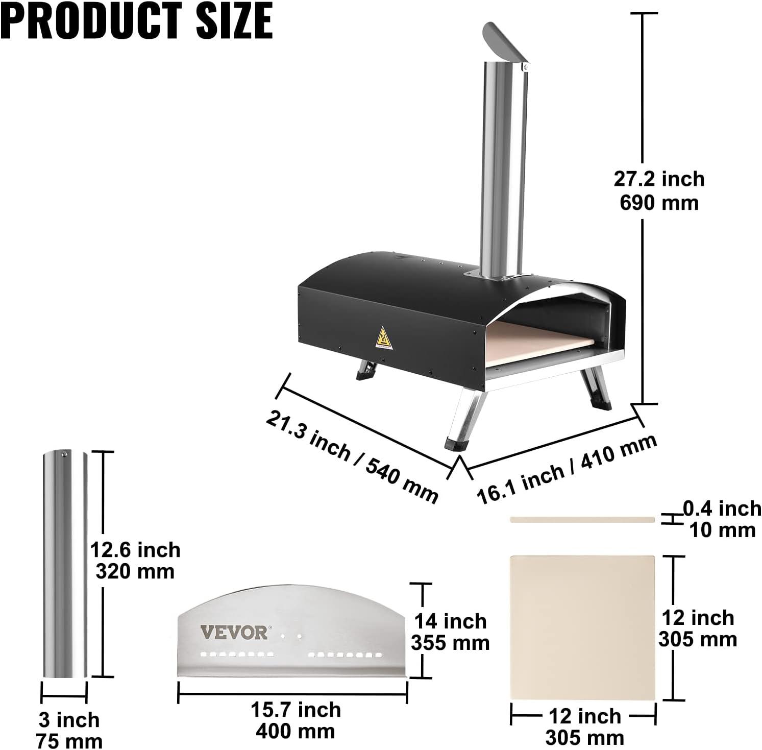 VEVOR VEVOR Stainless Steel Wood Burning Pizza Oven
