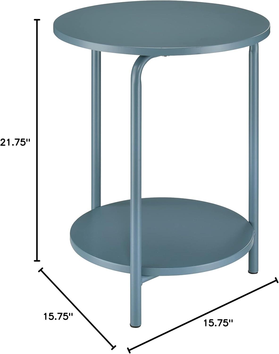 OSP Home Furnishings Elgin Metal Accent Table in Bluestone